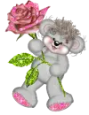 Bear with flower