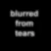 blurred from tears