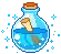 cute kawaii bottle with a message