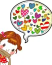 cute kawaii girl thinking abt love