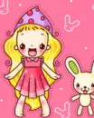 cute kawaii lil girl & bunny