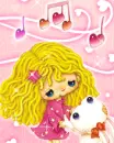 cute kawaii lil girl & bunny
