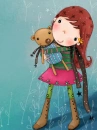 cute kawaii lil girl & teddy bear