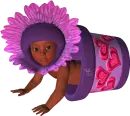 baby in flower pot