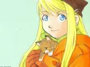 anime girl and kitten