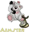 Aimster bear on phone