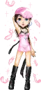 Girl with pink feathers