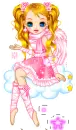 Girl in pink sitting