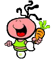 Bubblegum girl with carrot
