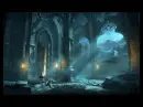 Moonlight shines on sword in castle