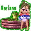 frog in pool with a little girl