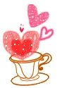 hearts in a cup