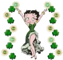 St. Patricks Day, Betty Boop with shamrocks