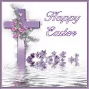 Happy Easter - Purple Cross Reflection
