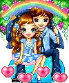 couple with rainbow