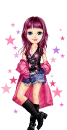 girl with pink stars