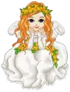 angel with flowers
