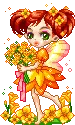 fairy with yellow flowers