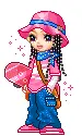 girl in pink with skateboard