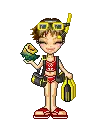 girl with scuba