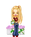 girl near flowers