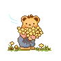 country bear with flowers