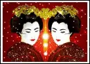 Red double-sided Geisha
