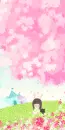 BUNNY GIRL UNDER PINK TREE