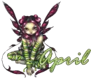 april, purple and green fairy