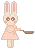 pink rabbit cooking