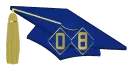 Blue/Gold 08 Grad Cap