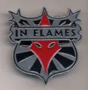 in flames