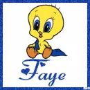 Baby Tweety with the name Faye