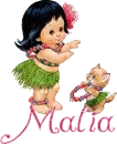Malia hula girl & cat