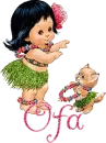 Ofa hula girl cat