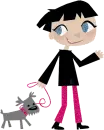 girl and dog