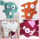 kawaii plushy animals and toothy
