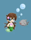 mermaid swimming with a SHARK!