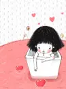  	cute kawaii girl in love