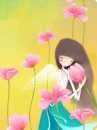cute kawaii flower girl