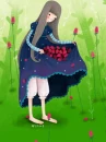 cute kawaii flower girl