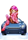 girl with car