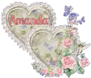 Amanda - Diamond Heart Pink Roses 