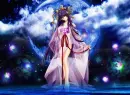 Anime girl and the Moon