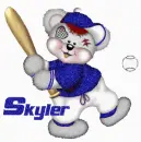 Skyler  blue baseball bear