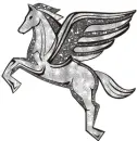 Winged mustang