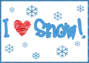 I love snow with border