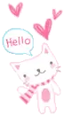 kitty with scarf says hello