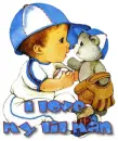 little boy playing with bear