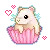 HAMPSTER BLINKING CUPCAKE KAWAII